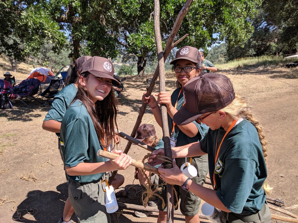 Female scouts participating in NYLT at Rancho Los Mochos.