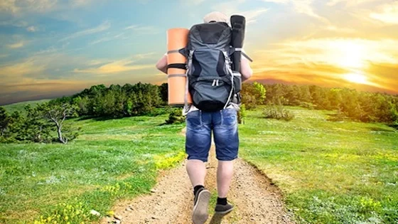 Picture of lone hiker on a path